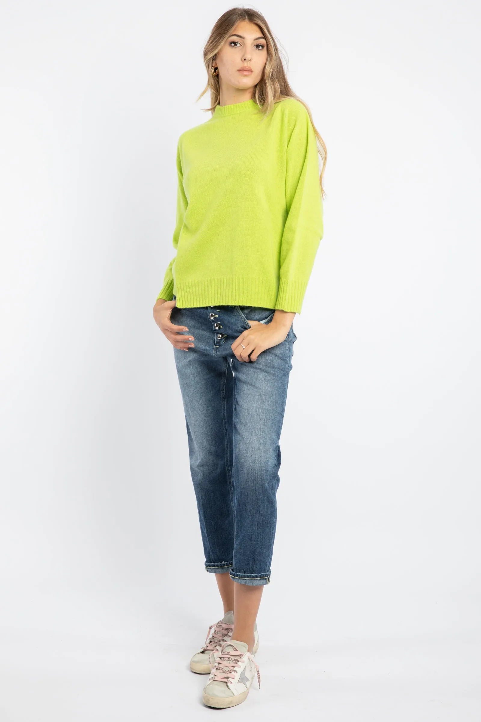 Maglia mezzo collo in misto cashmere