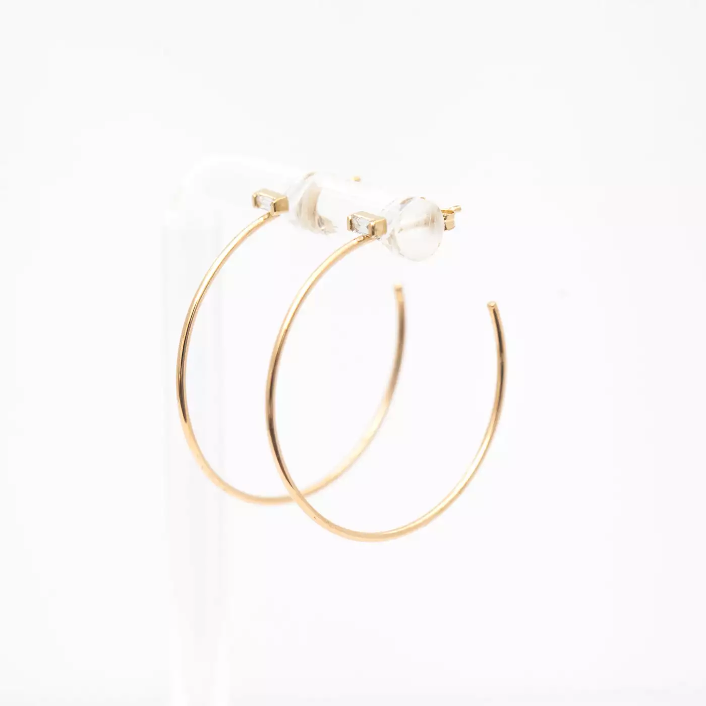 Medium Baguette Diamond Hoops