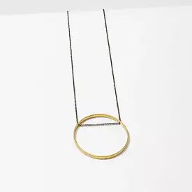 Medium Brass Horizon Circle Necklace