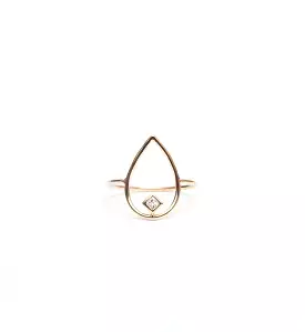 Medium Open Tear Princess Diamond Ring