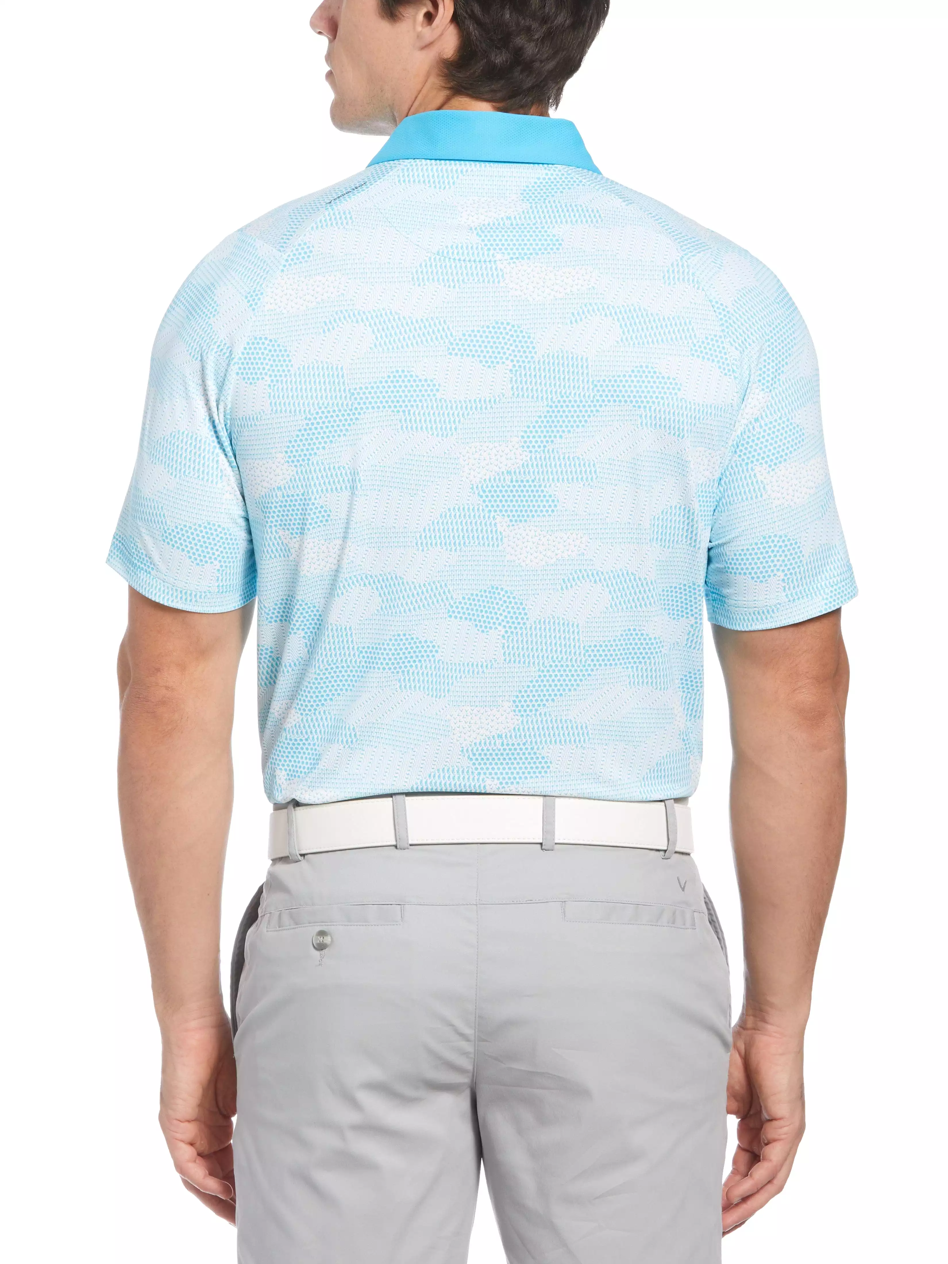 Mens Golf Cluster Print Golf Polo