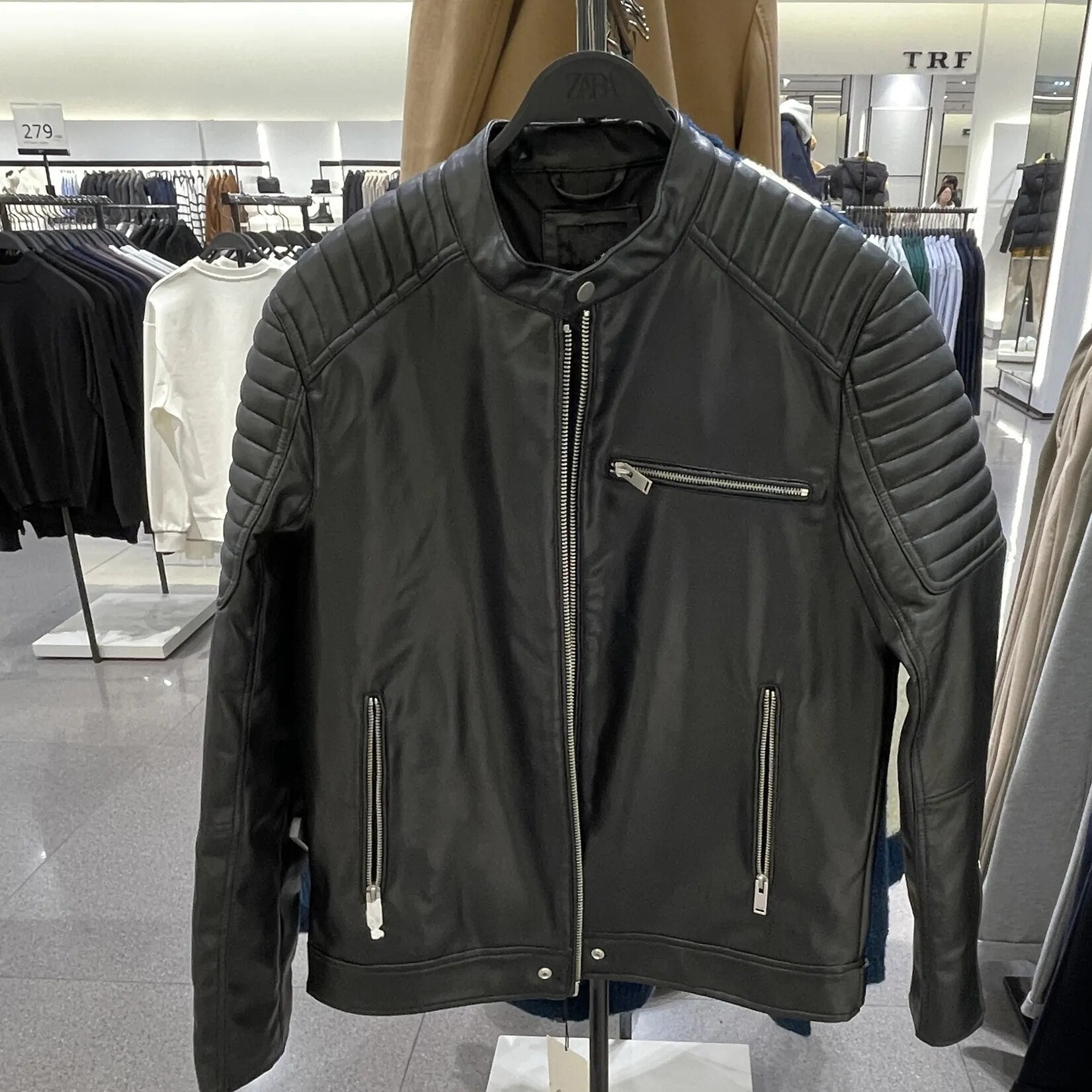 Men's Imitation leather motorcycle leather jacket