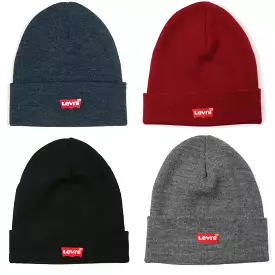 Mens Levi's 'Red Batwing' Embroidered Beanie Hat