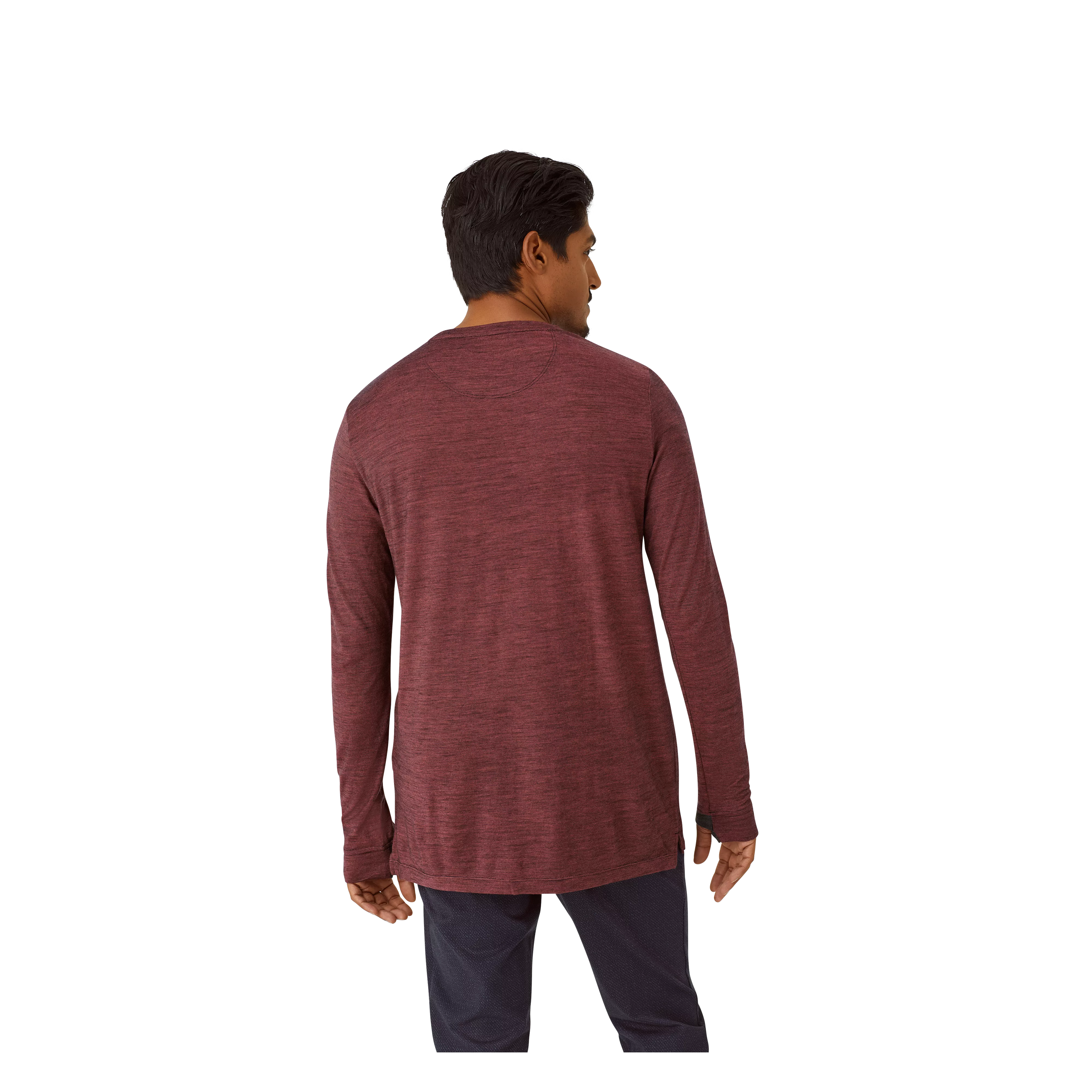 Men's Merino Wool Blend Crew Neck Long Sleeve T-Shirt 3-Pack