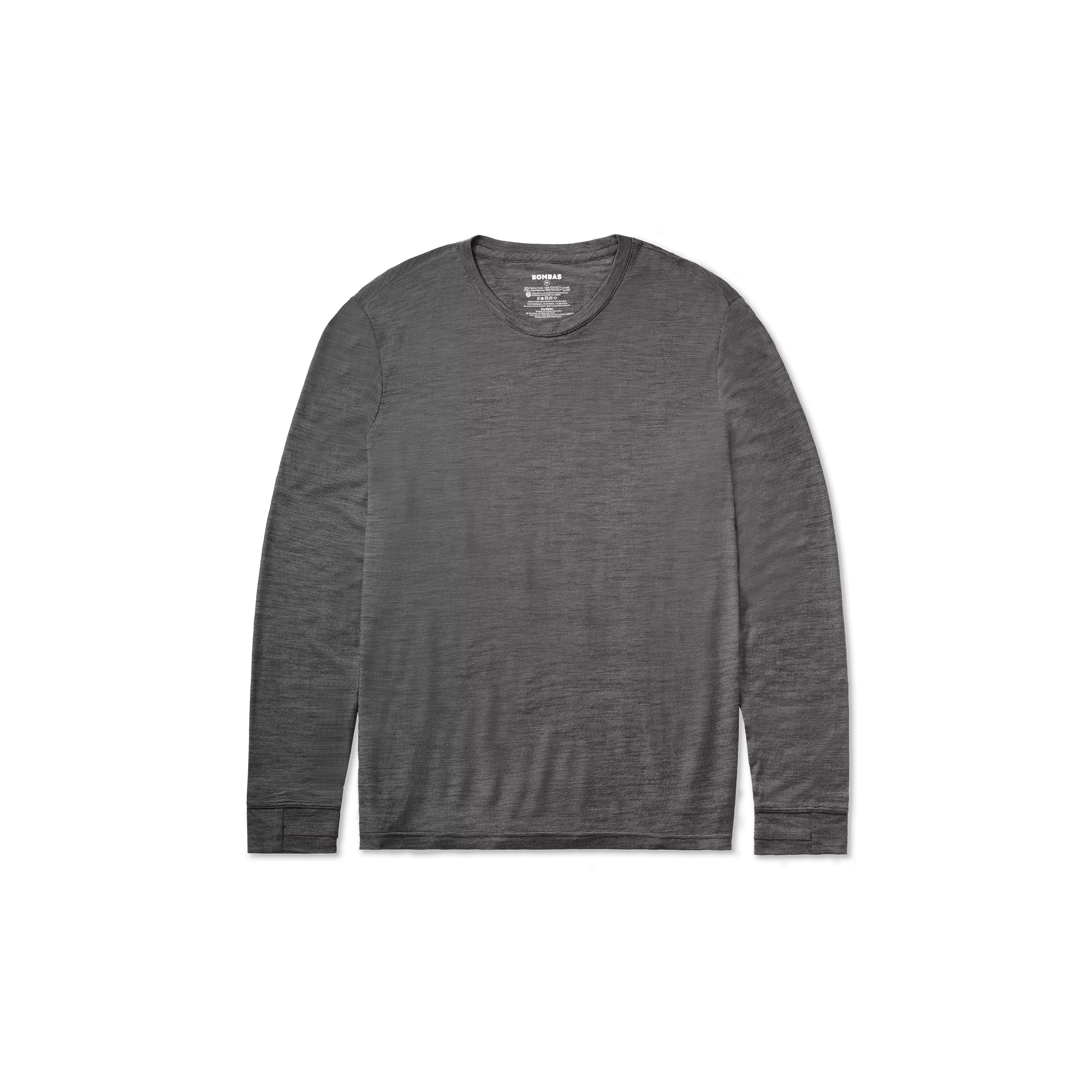 Men's Merino Wool Blend Crew Neck Long Sleeve T-Shirt