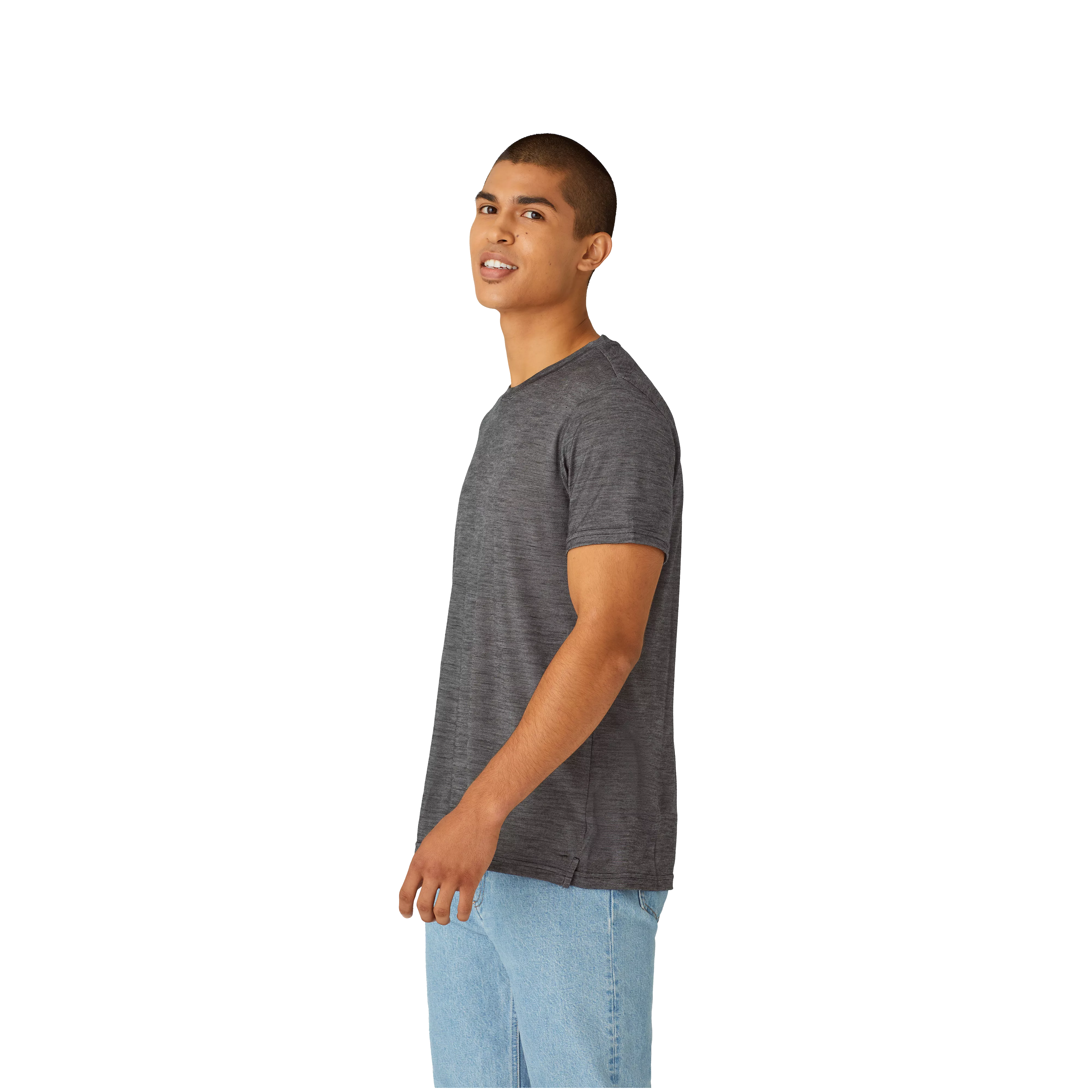 Men's Merino Wool Blend Crew Neck T-Shirt