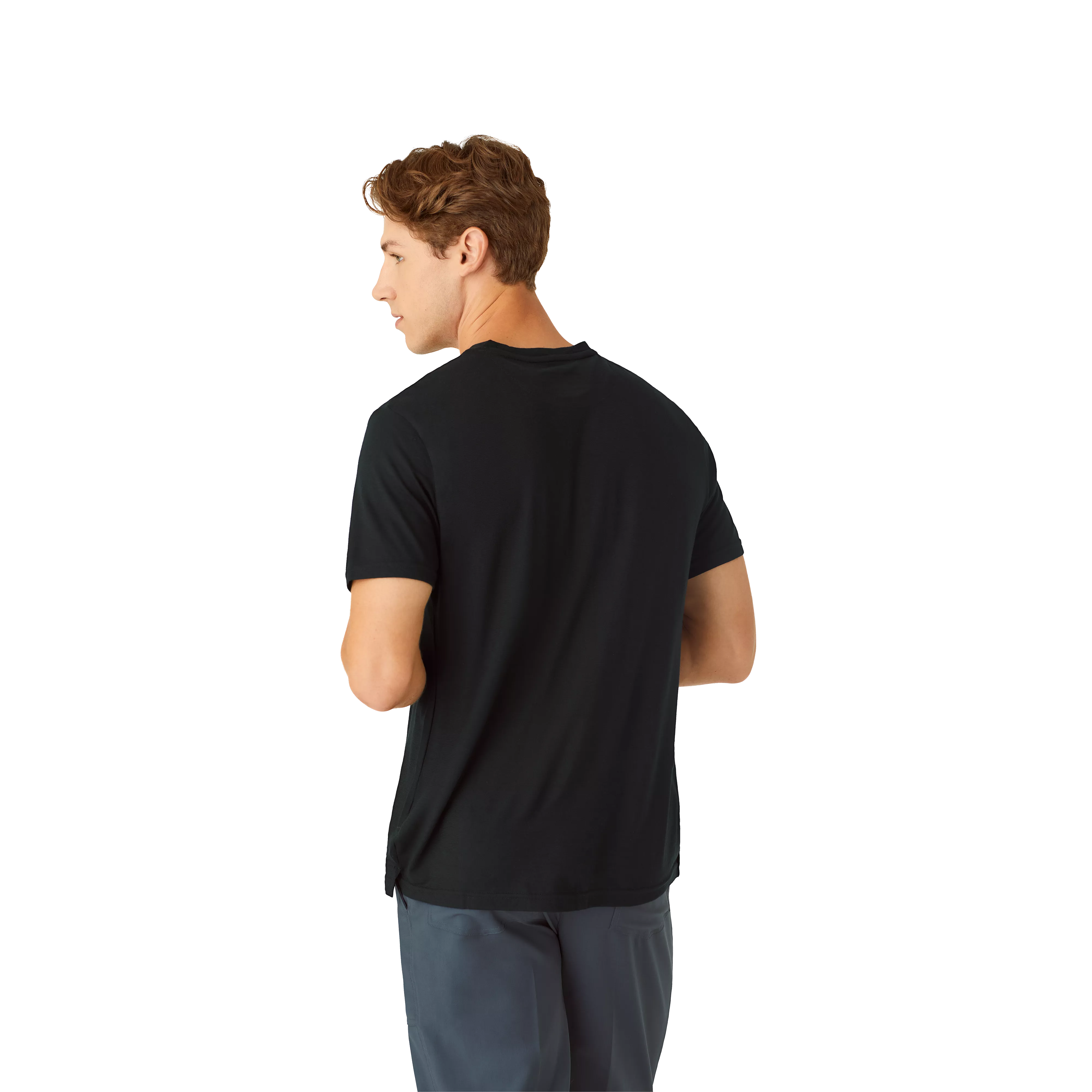 Men's Merino Wool Blend Crew Neck T-Shirt