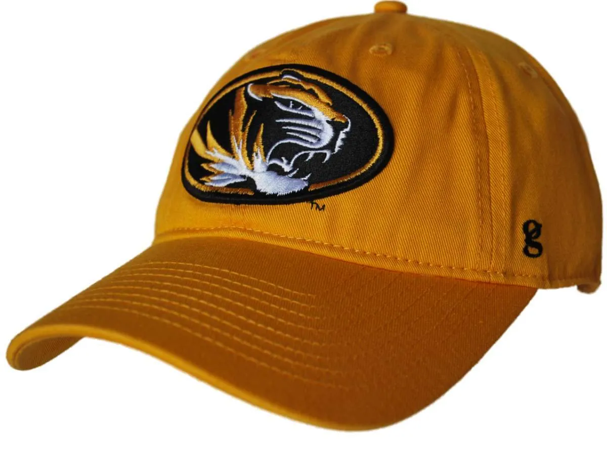 Missouri Tigers Gear for Sports Gold Mascot Logo Fitted Slouch Hat Cap (L)