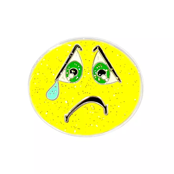 Navika Glitzy Hat Clip/Marker Emoji Sad Face