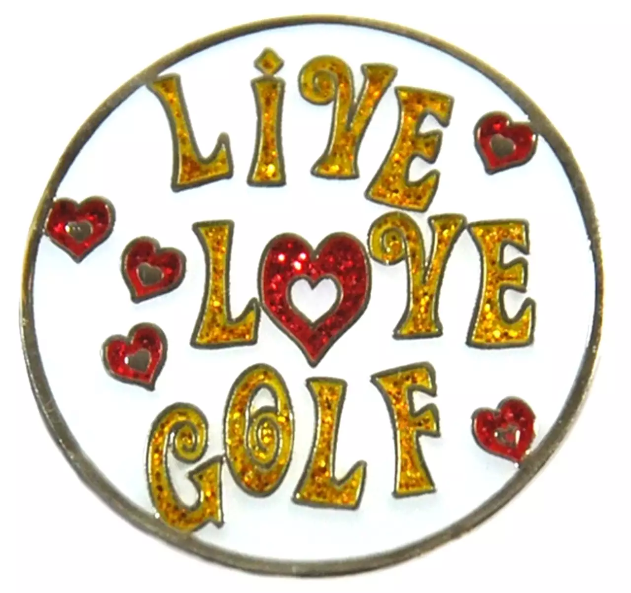 Navika Glitzy Hat Clip/Marker Live Love Golf