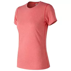 New Balance Women's Heather Tech Short Sleeve - Pink