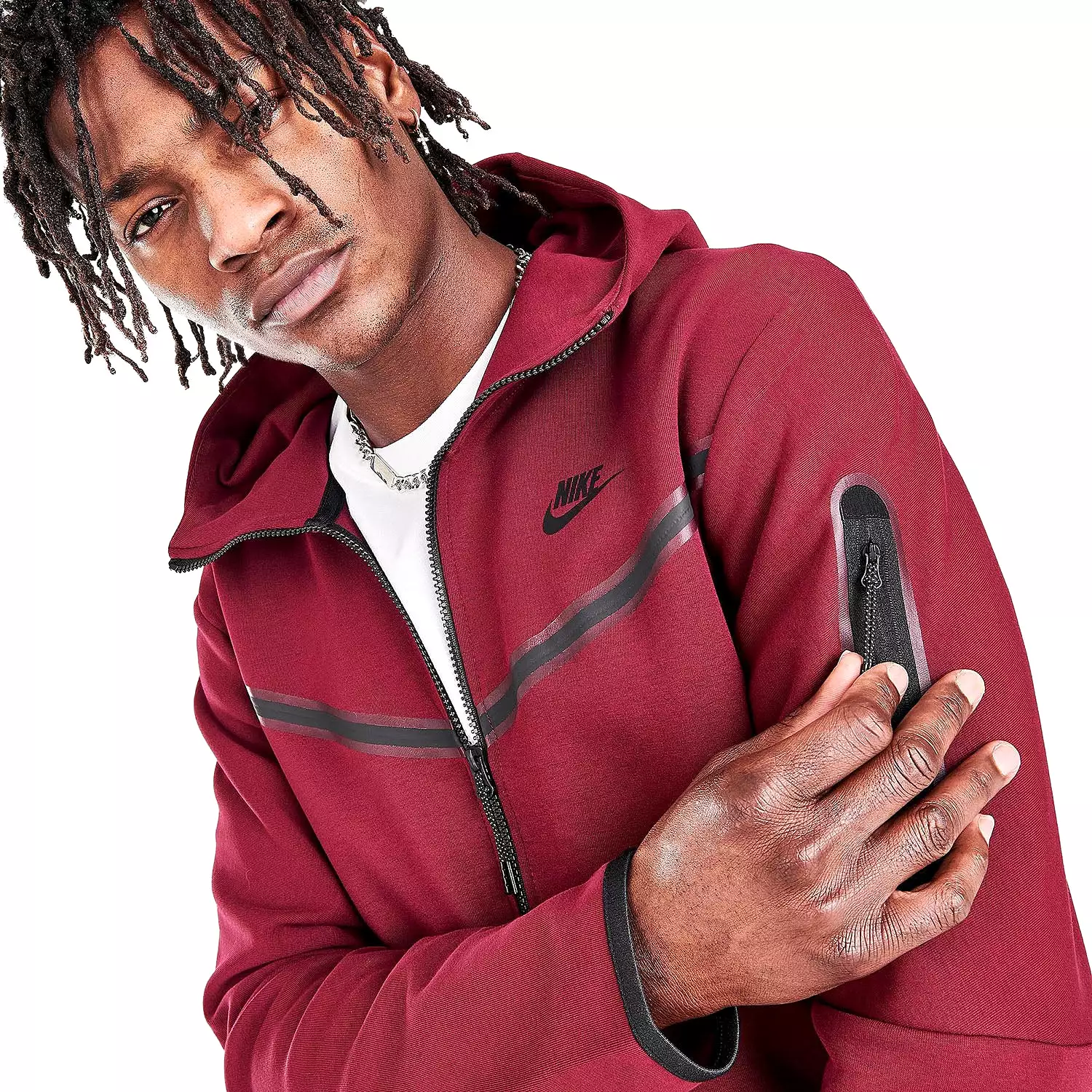 Nike Men's Tech Fleece Full-Zip Hoodie Team Red