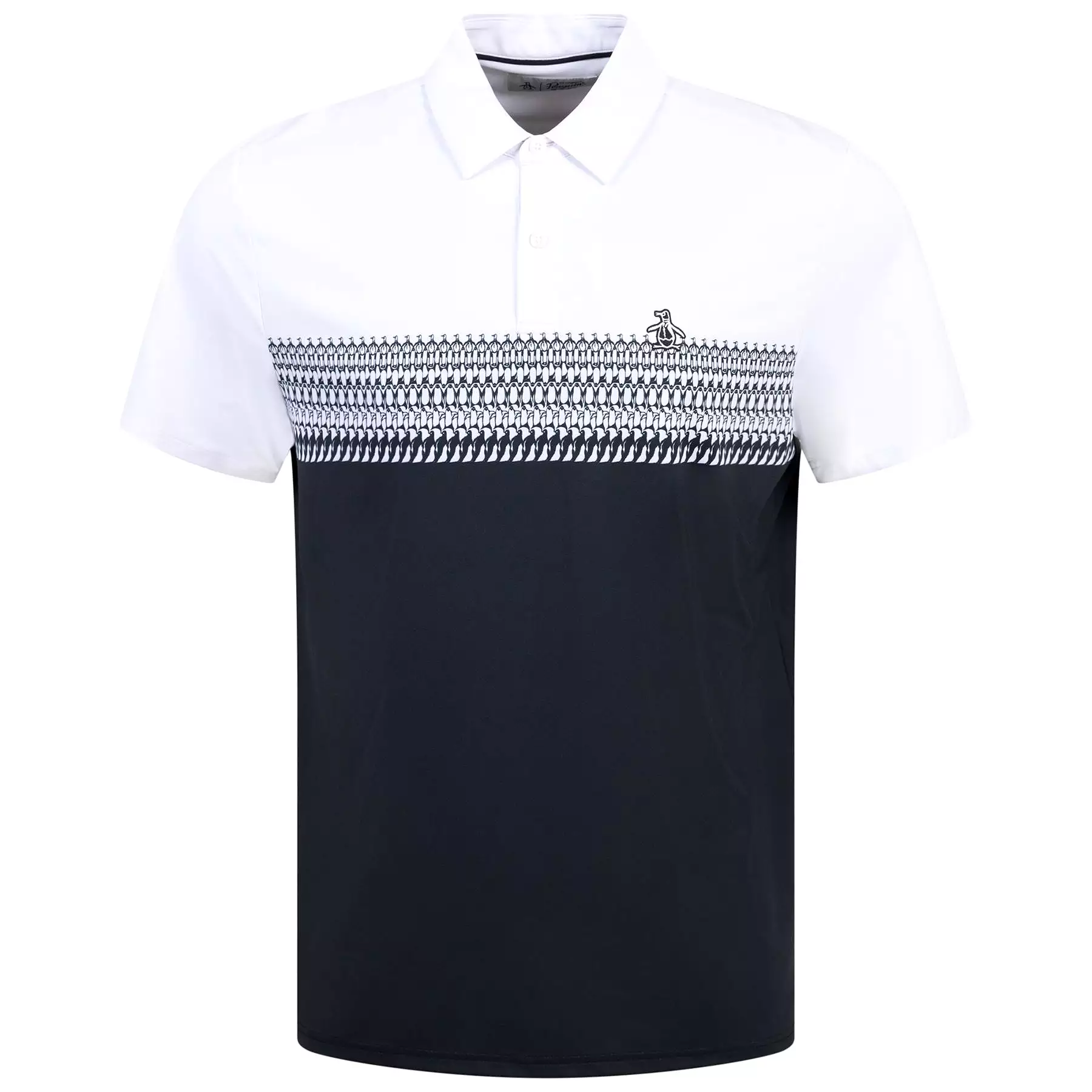 Novelty Block Print Stripe Polo Bright White - SS24