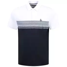 Novelty Block Print Stripe Polo Bright White - SS24