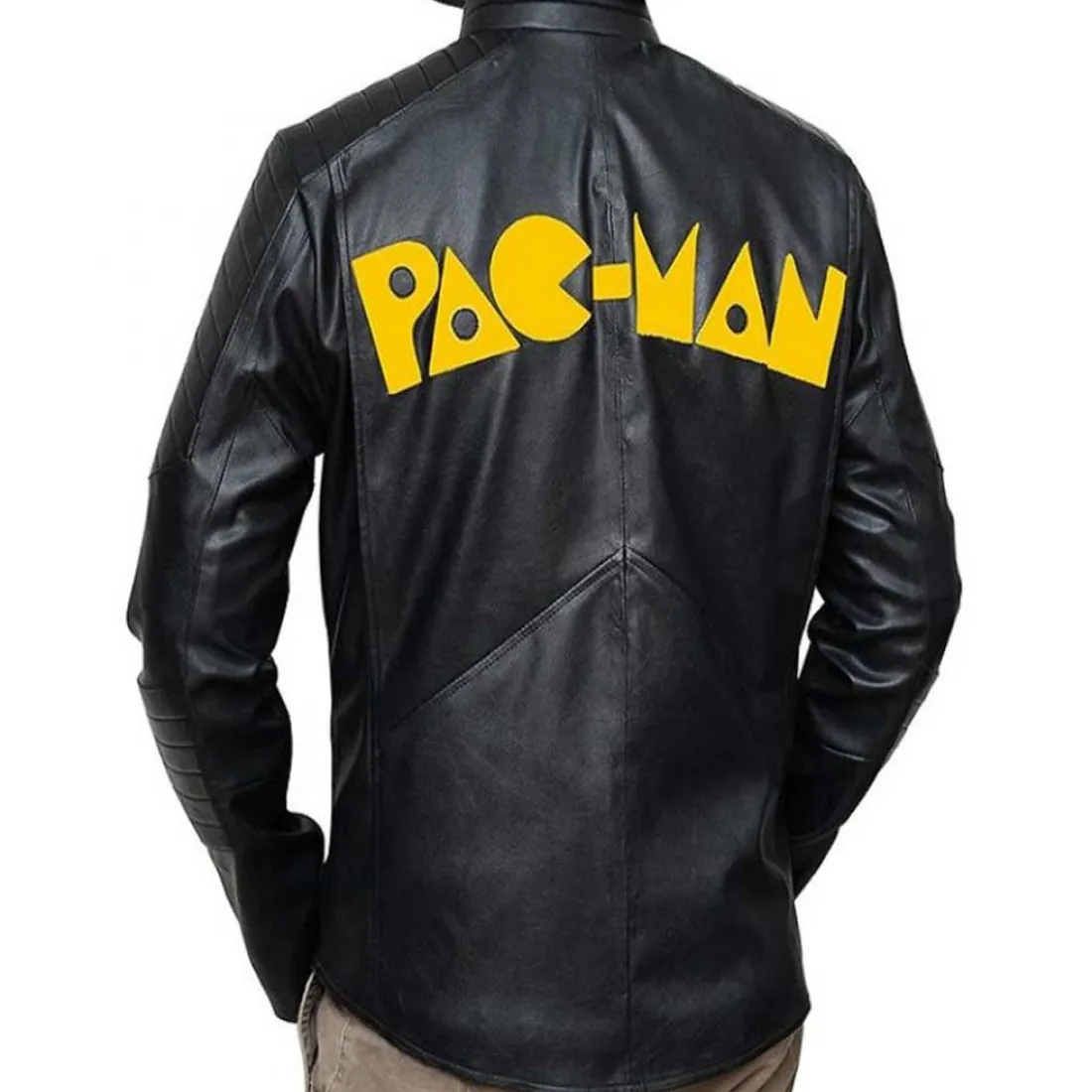 Pac-Man Black Leather Jacket - Famous Jackets