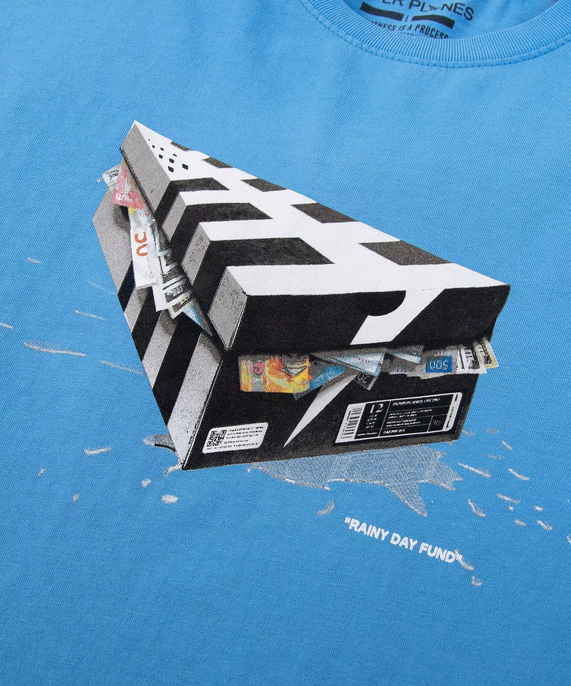 Paper Planes Stash Box Men's Tee Azure Blue