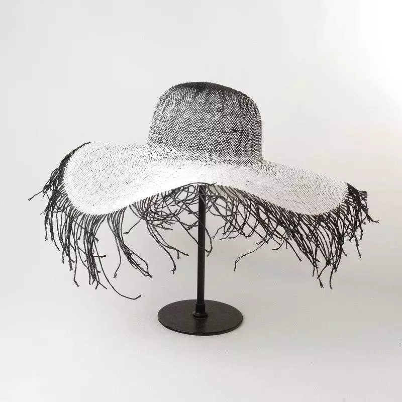 Paper Straw Long Fringe Edged Wide Bream Hat