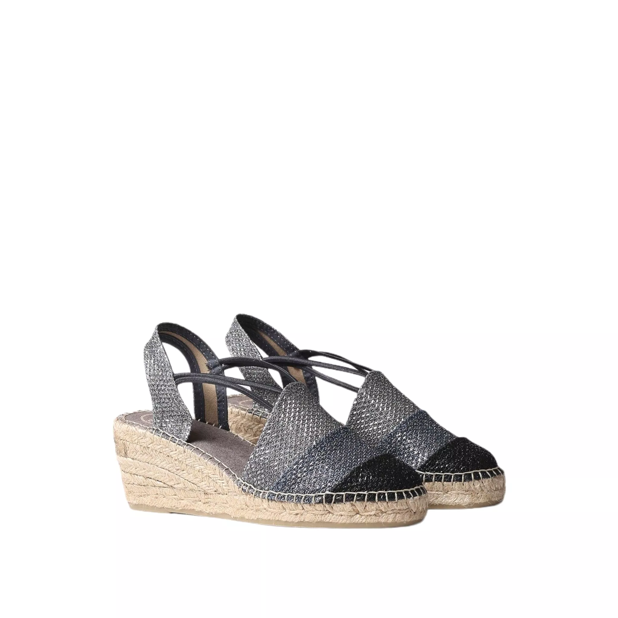 Patchwork Cotton Blend Wedge Espadrille for Women - Tours-S