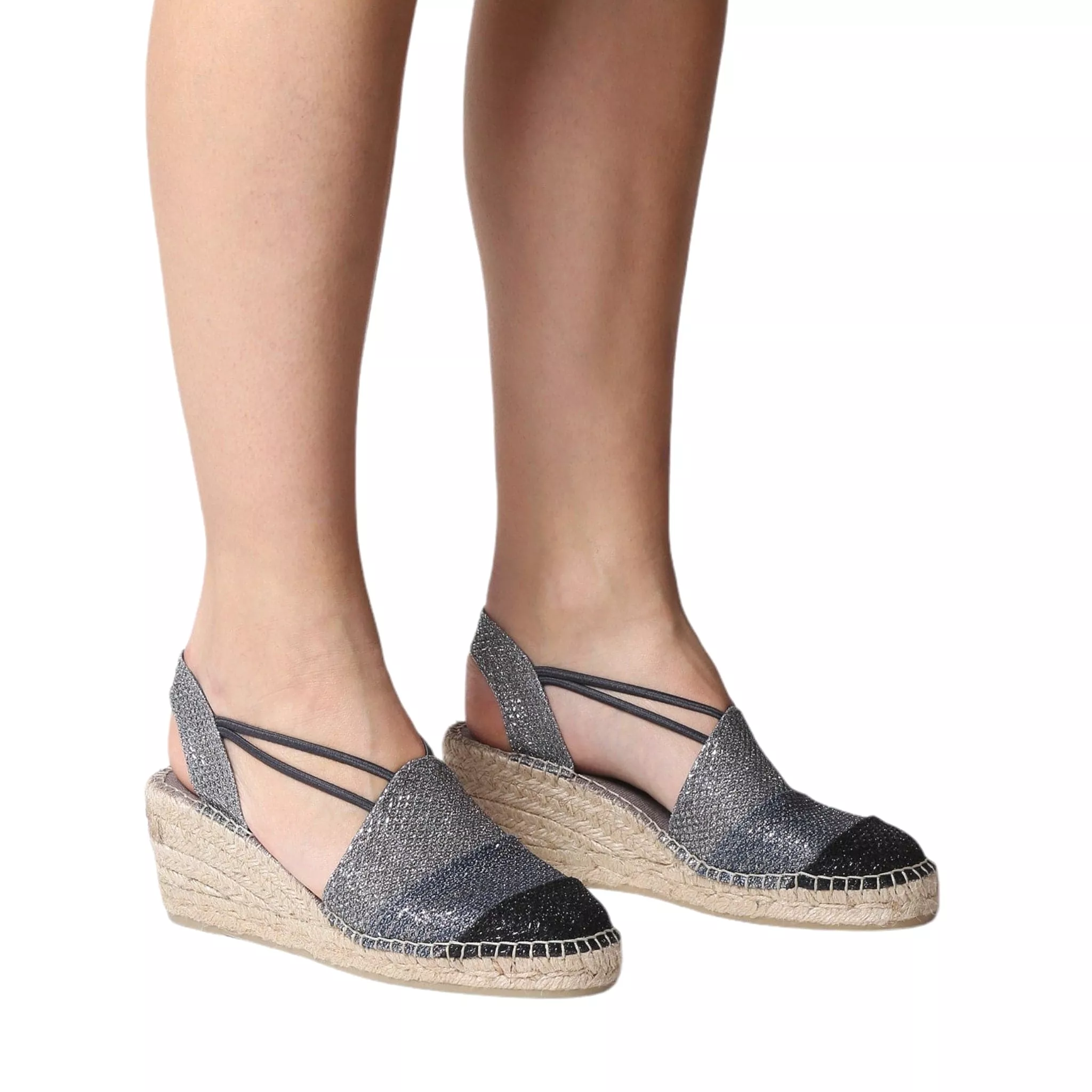 Patchwork Cotton Blend Wedge Espadrille for Women - Tours-S