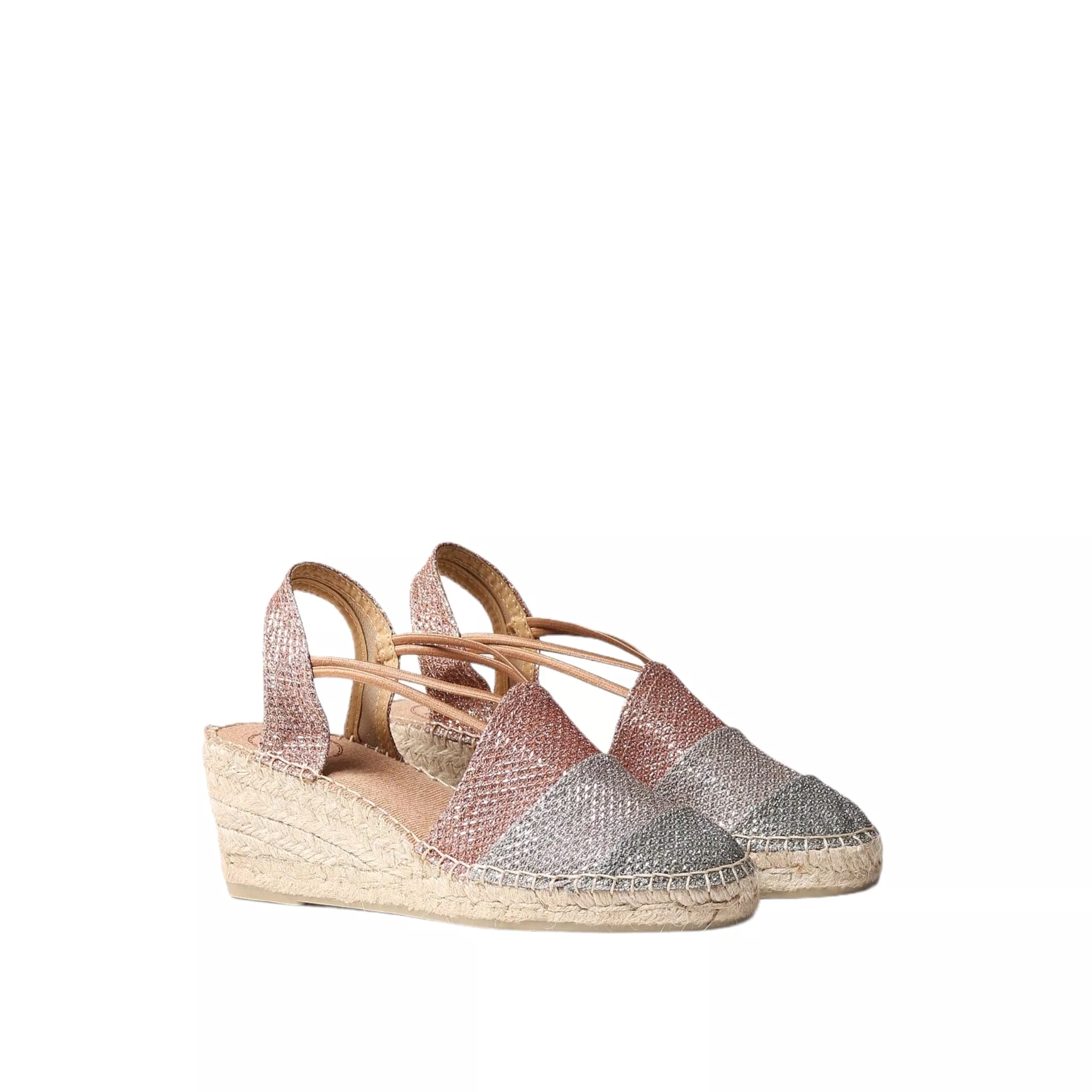 Patchwork Cotton Blend Wedge Espadrille for Women - Tours-S