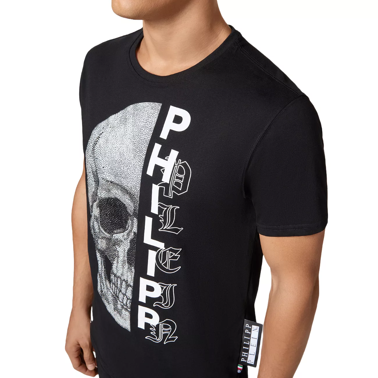 Philipp Plein Platinum Cut Round Neck Gothic Men's T-Shirt