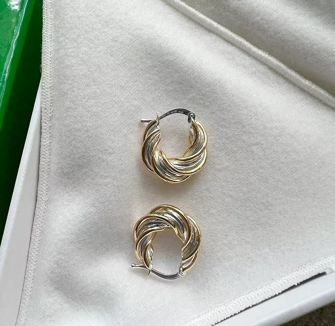 Pillar Hoops, Gold