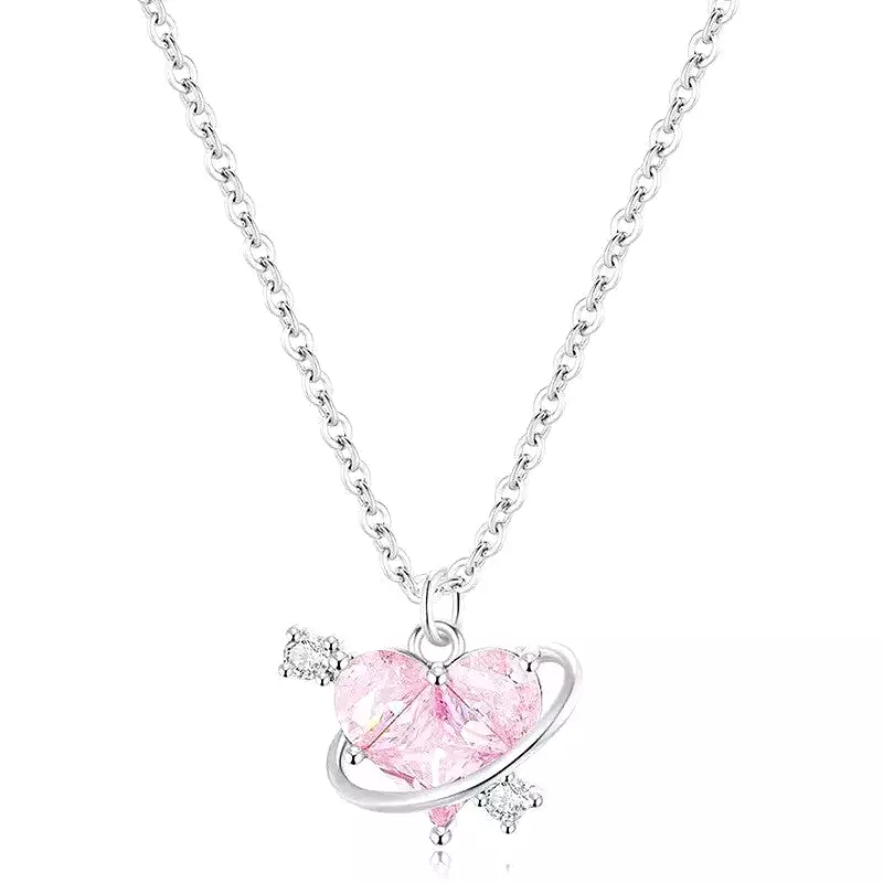 Pink Planet Love Necklace SP19336