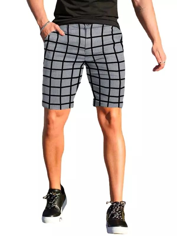 Plaid Casual Men Shorts