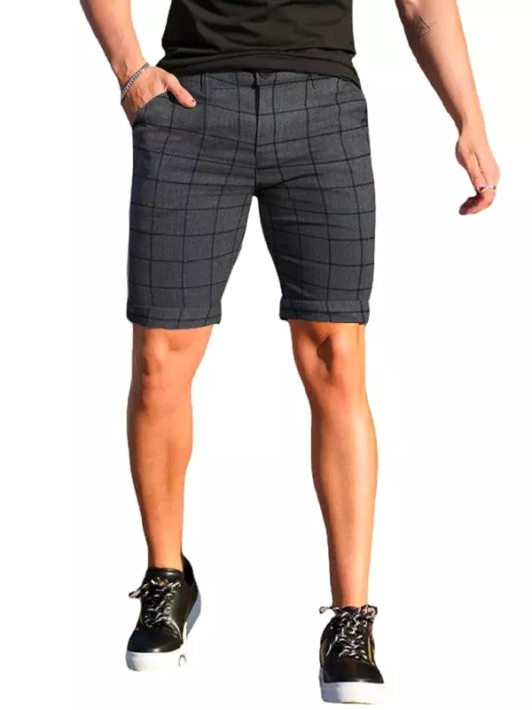 Plaid Casual Men Shorts