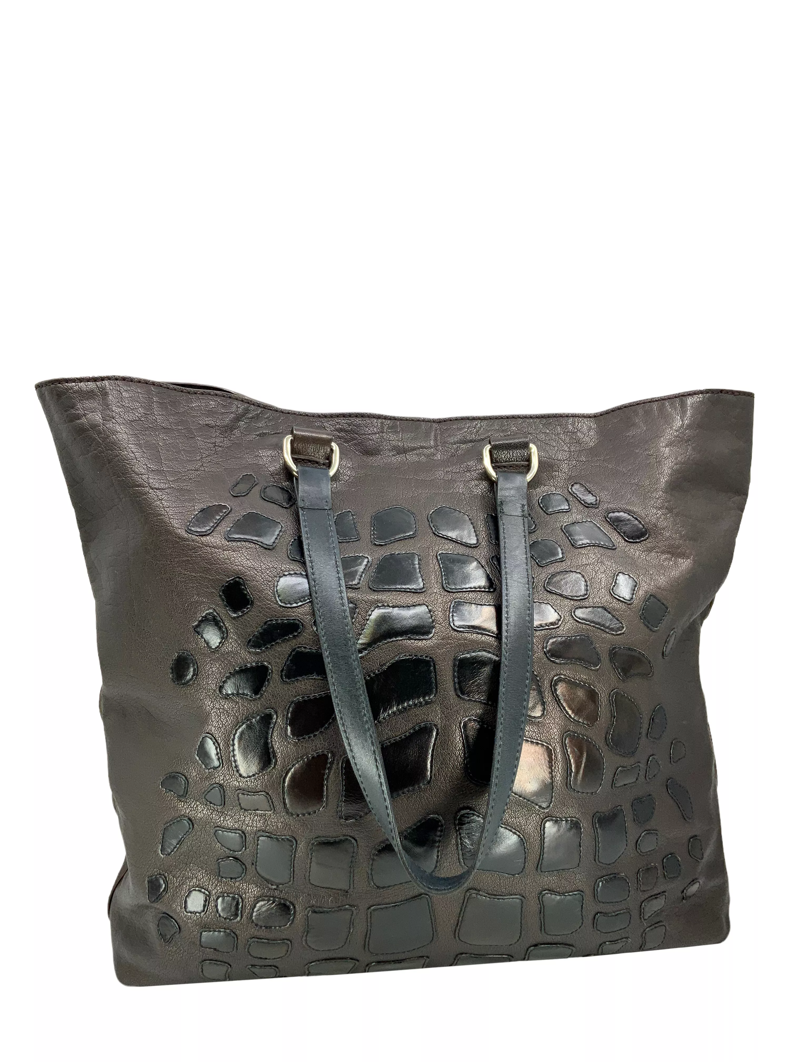 Prada Vintage Metallic Leather Large Tote