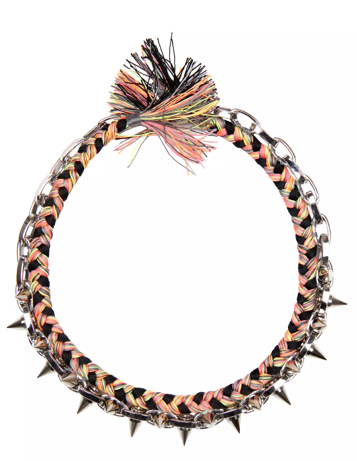 Punk Carnival Braided Necklace Black