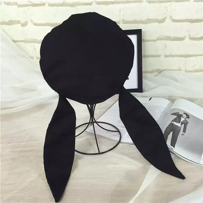 RETRO CUTE BUNNY EARS BLACK BERET HAT BY51004