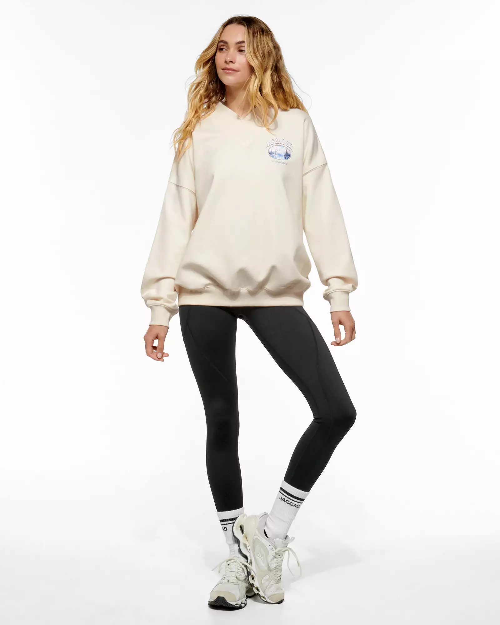 ROCKY MOUNTAINS V-NECK SWEATER  SWAN WHITE