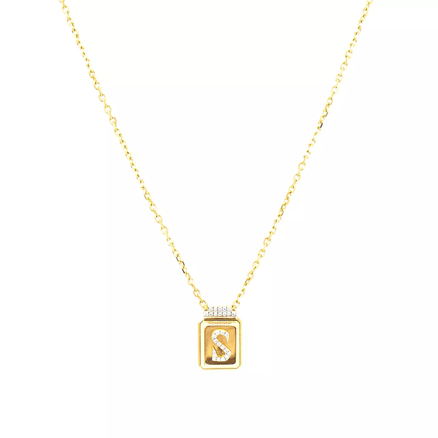 S All-Gold Signet Necklace