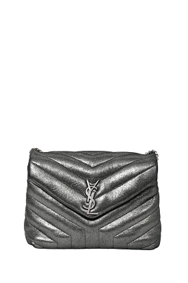 Saint Laurent 2016 Green Metallic Fabric Small Matelasse LouLou Chain Bag