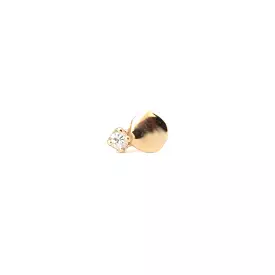 Single Small Disc Stud with Diamonds w/ 5 mm Flat Back