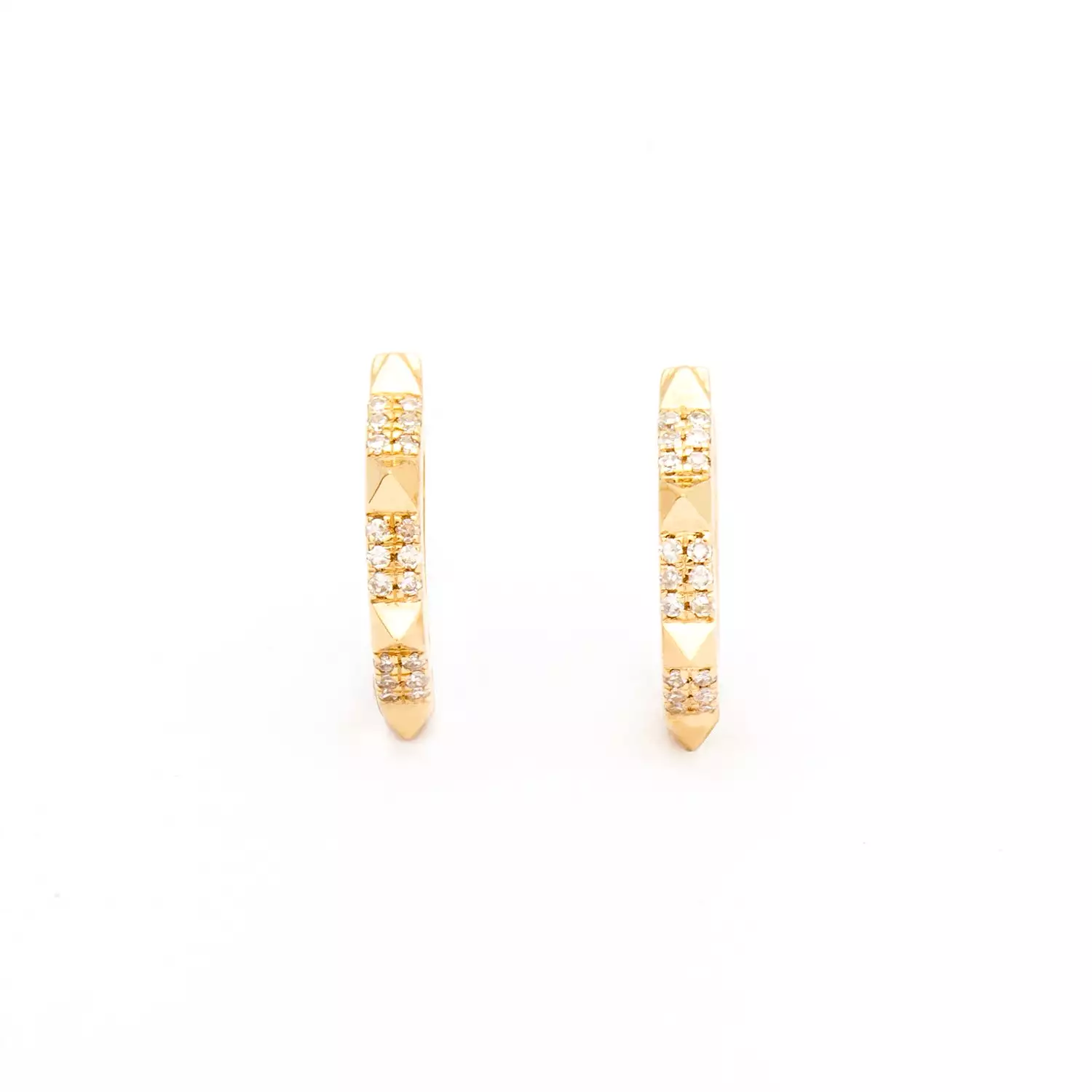 Spiked Pavé Huggie Hoops