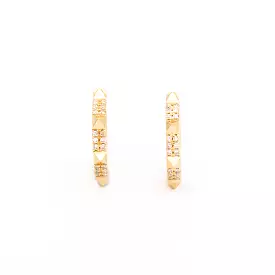 Spiked Pavé Huggie Hoops