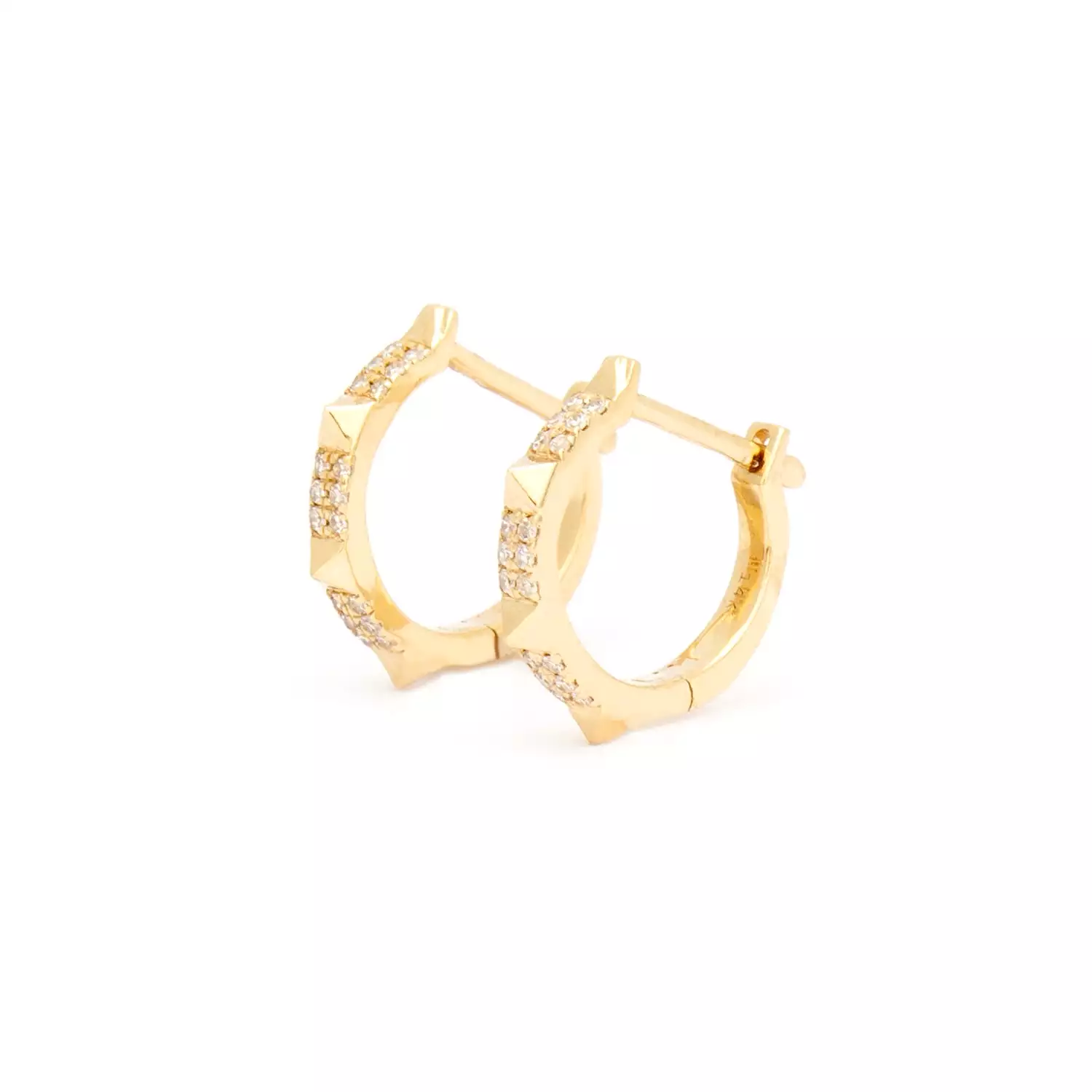 Spiked Pavé Huggie Hoops