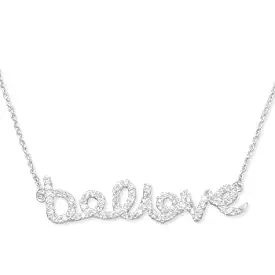 Sterling Silver Believe CZ Necklace