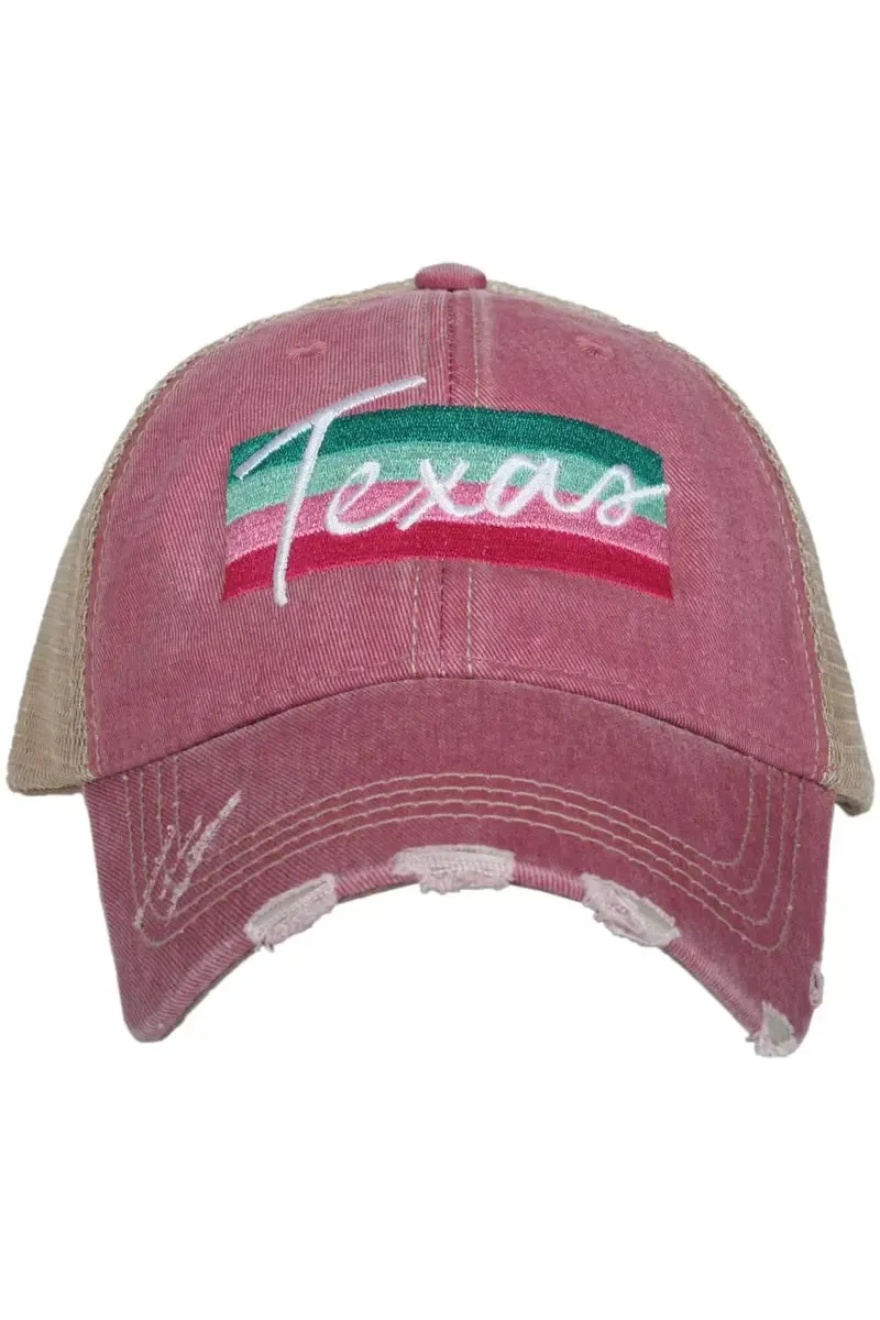 Texas Striped Trucker Hats