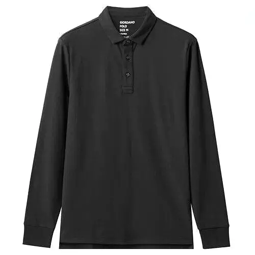 Thick Cotton Men Polo Shirt Long Sleeve