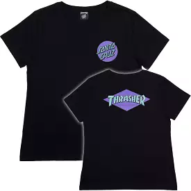 THRASHER X SANTA CRUZ DIAMOND T SHIRT MANCHES COURTES VIOLET