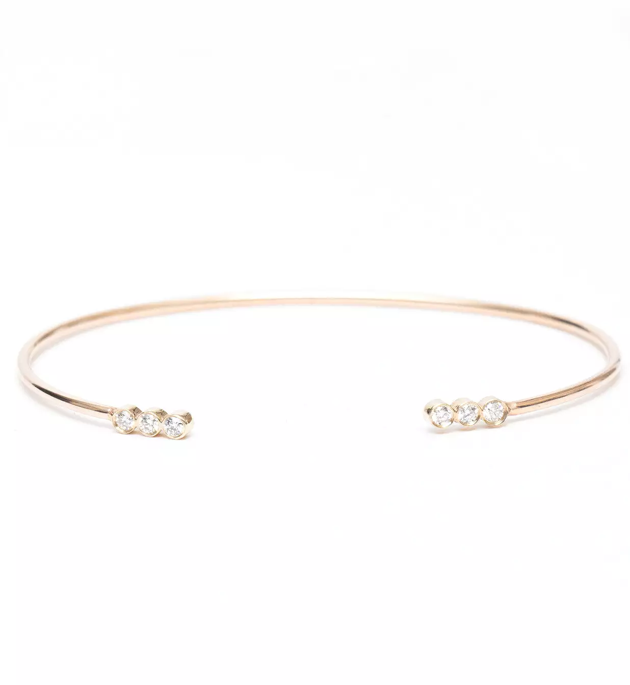 Three Diamond Line Open Cuff