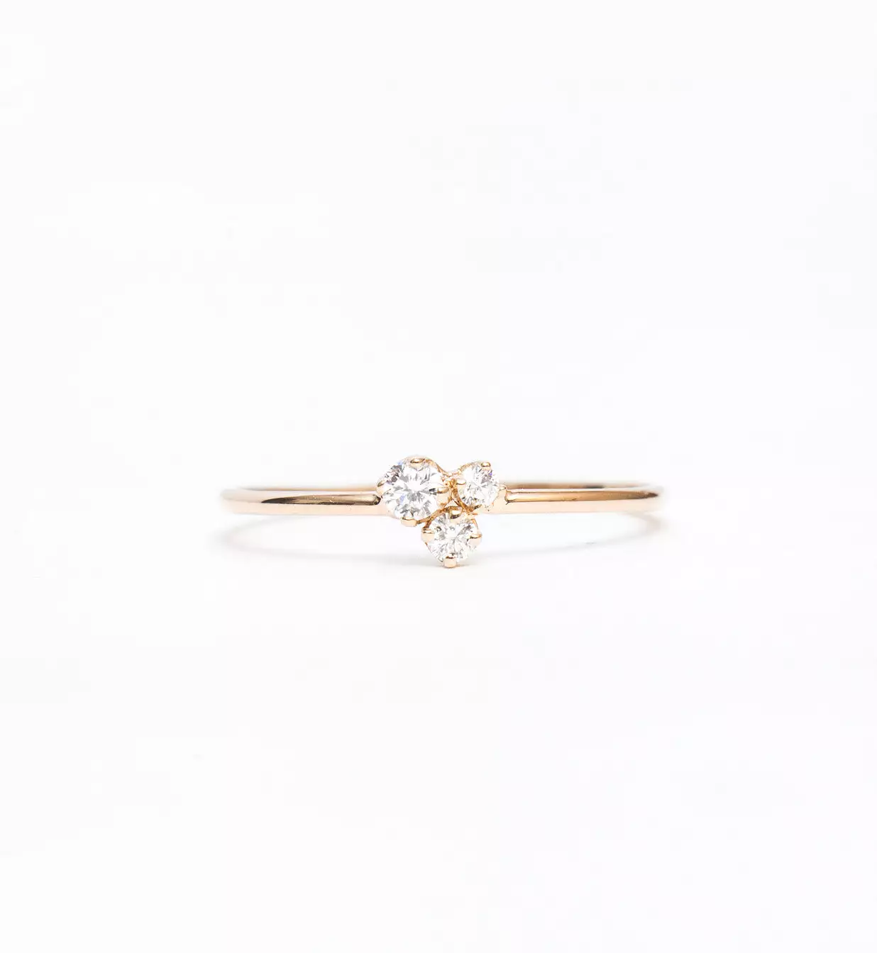 Three Mixed Diamond Prong Trio Ring