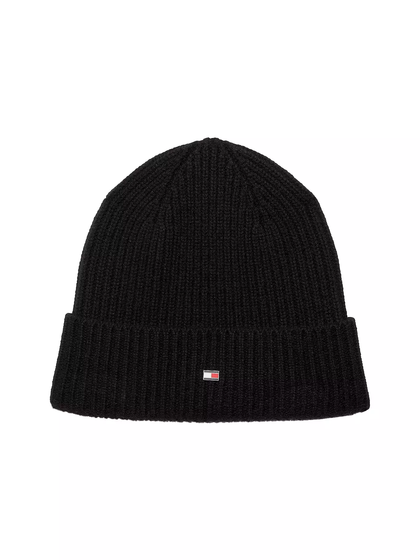 Tommy Hilfiger Mens Knit Cashmere Plaque Beanie Hat