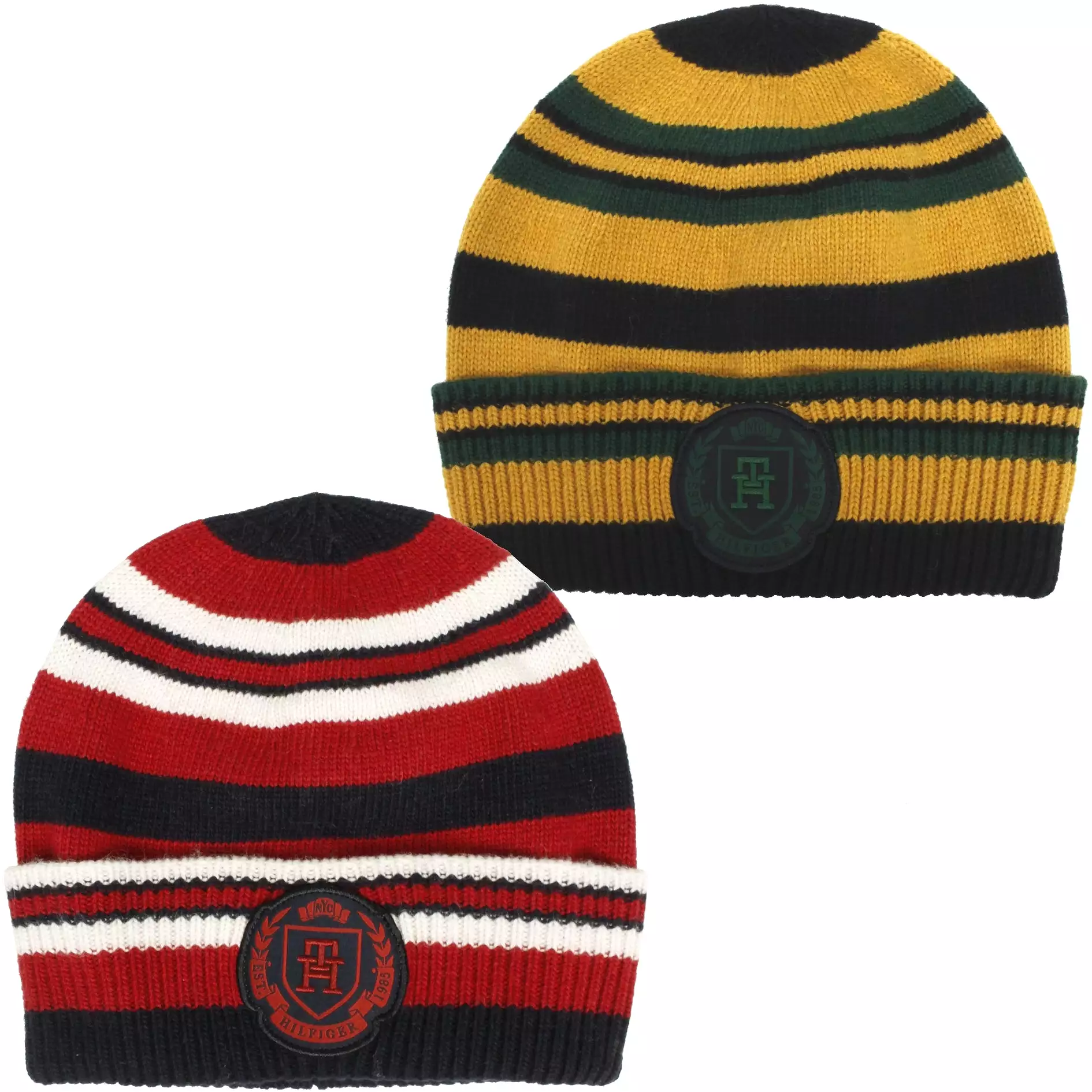 Tommy Hilfiger Mens TH Modern Striped Beanie Hat