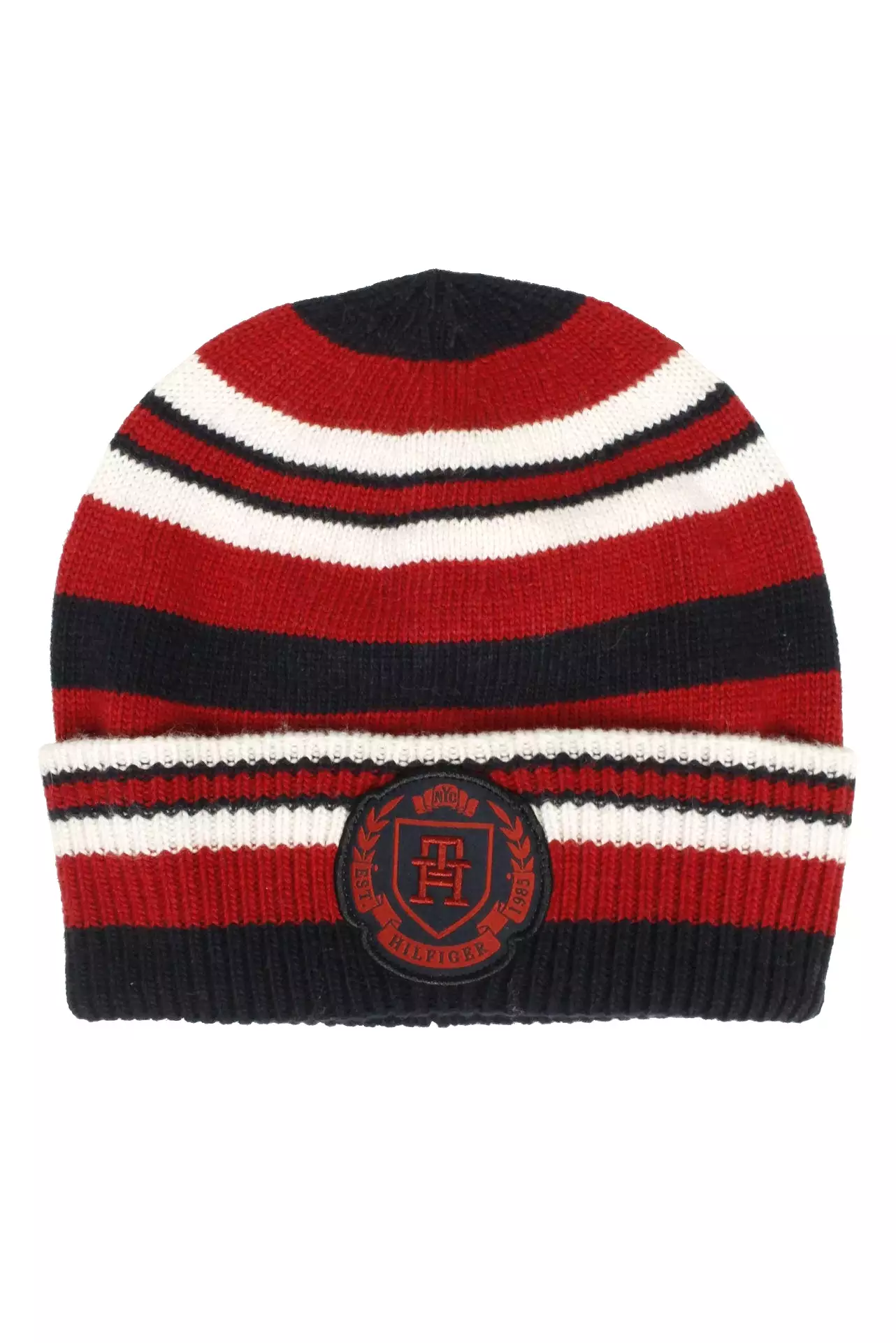 Tommy Hilfiger Mens TH Modern Striped Beanie Hat