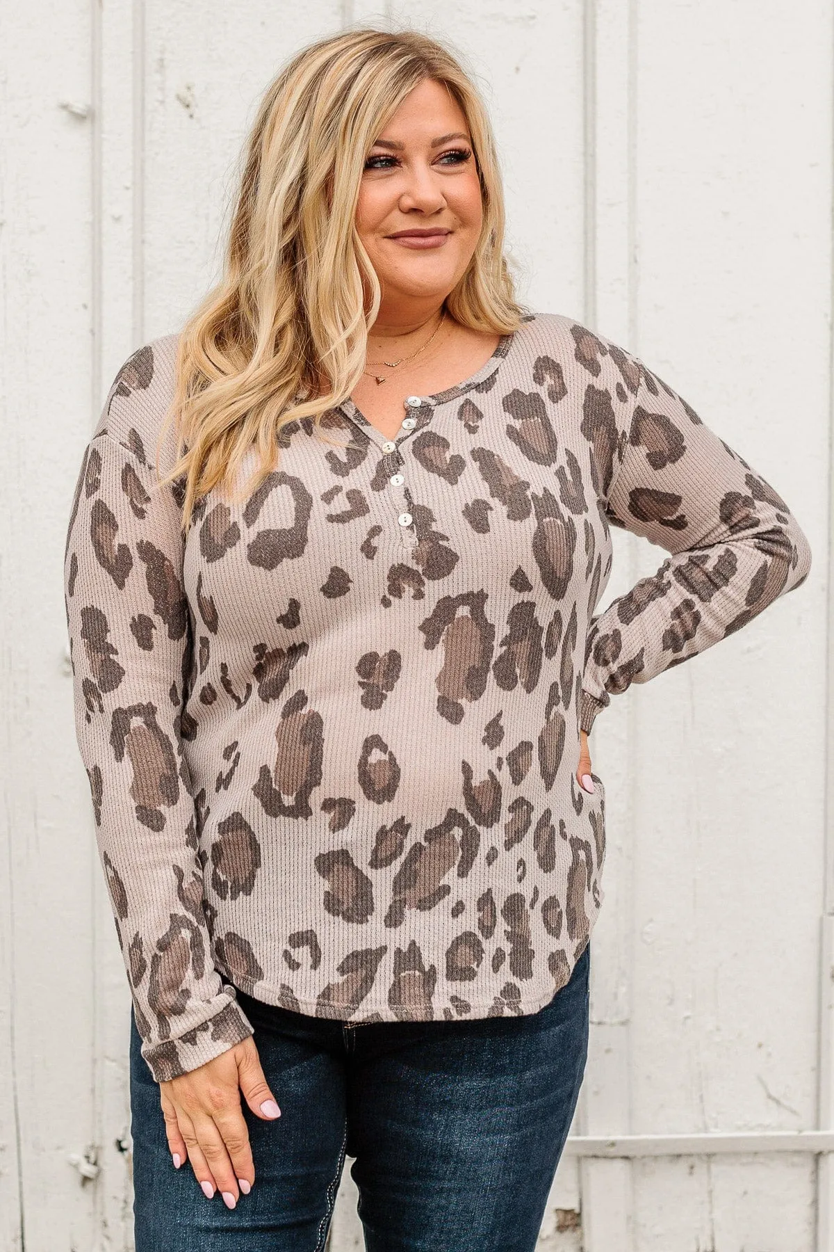 Venture On The Wild Side Knit Top- Light Taupe