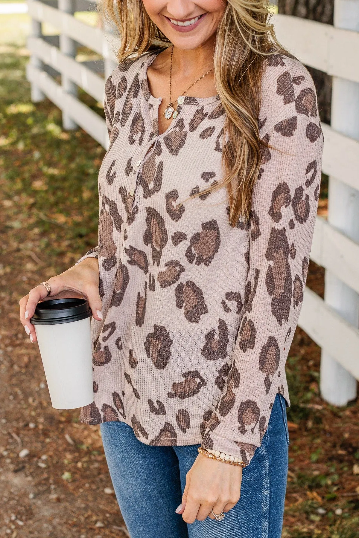 Venture On The Wild Side Knit Top- Light Taupe